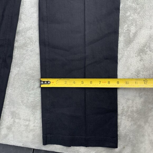 Eileen Fisher Pants Women 8 Black Linen Blend Pull On Side Zipper Trouser Casual - Picture 6 of 15